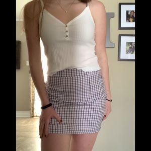 Garage Stretchy Plaid/Gingham Skirt